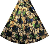 Decora Apparel African Print Women Dashiki Maxi Skirt with Tribal Scarf Pockets Elastic High Waist One Size Plus